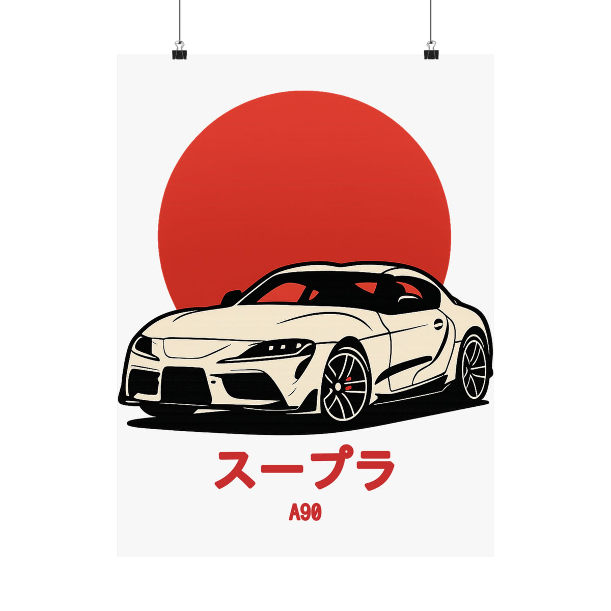 Toyota Supra MK5 Poster — Red Sun JDM Car Wall Art