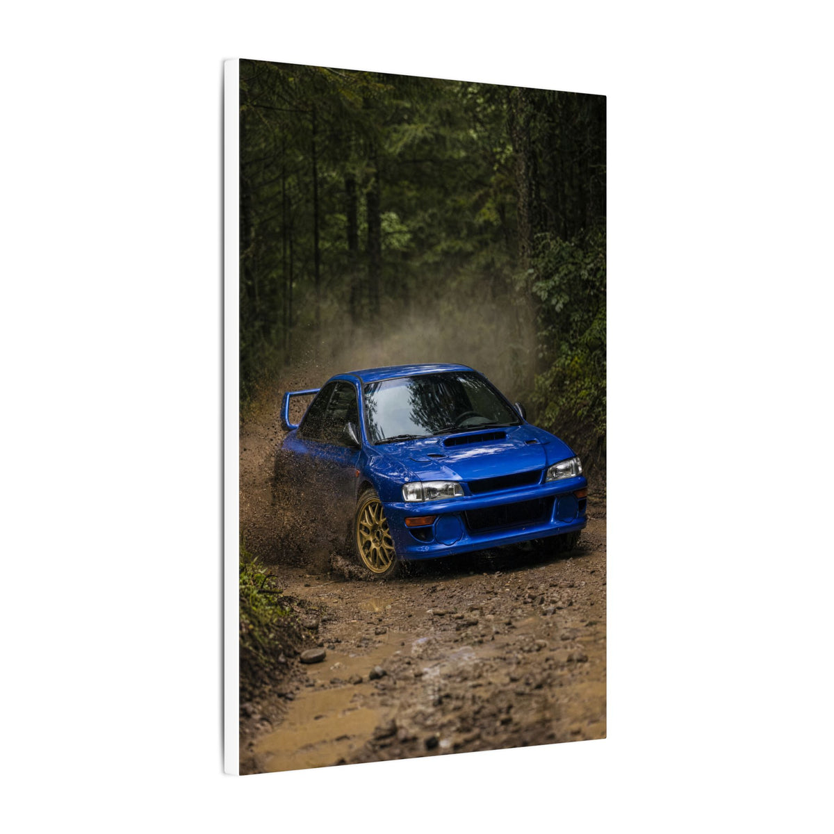 Subaru Impreza 22B Canvas Wall Art — Rally Stage Photoreal JDM Car Art