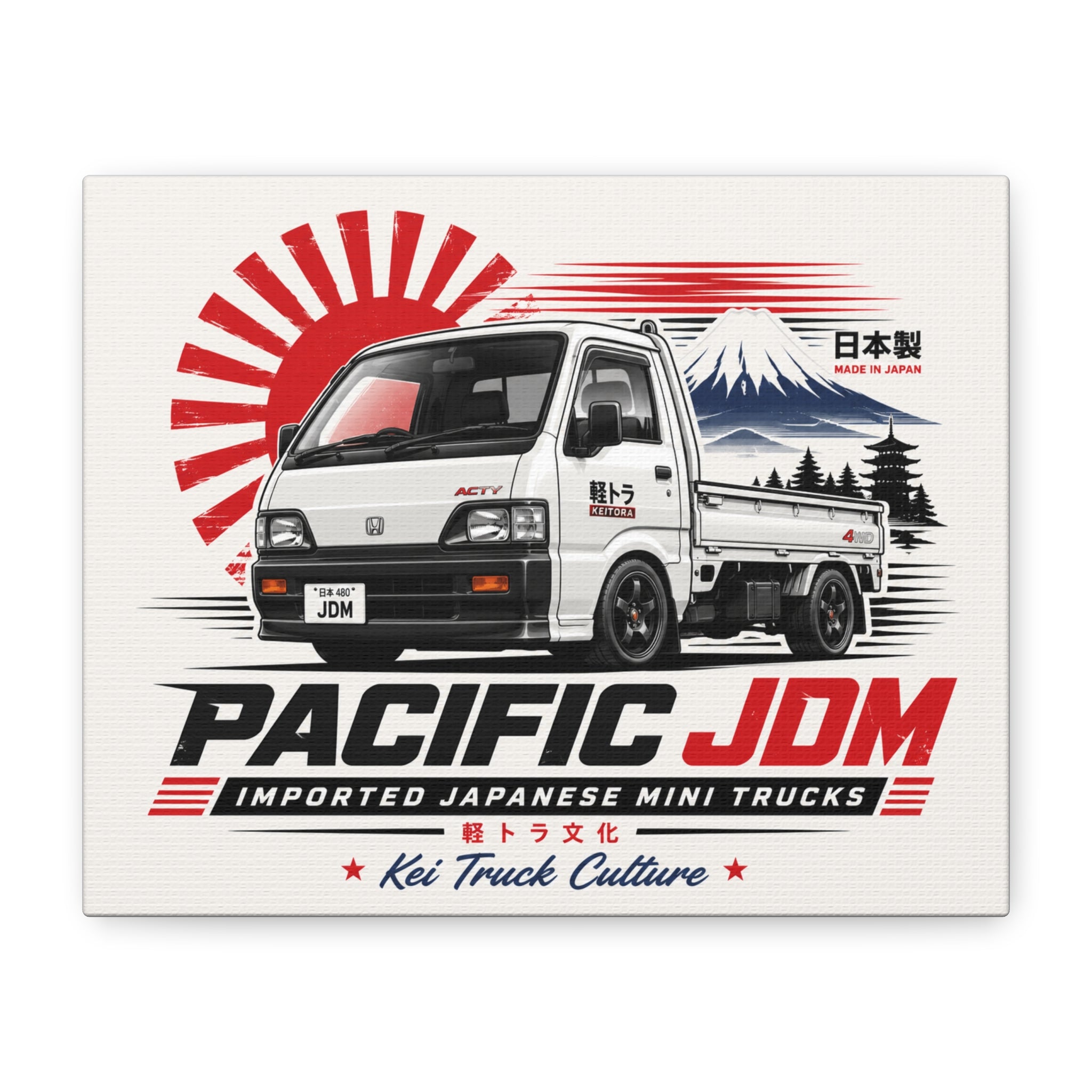 Pacific JDM Kei Truck Canvas Print — Japanese Mini Truck Wall Art