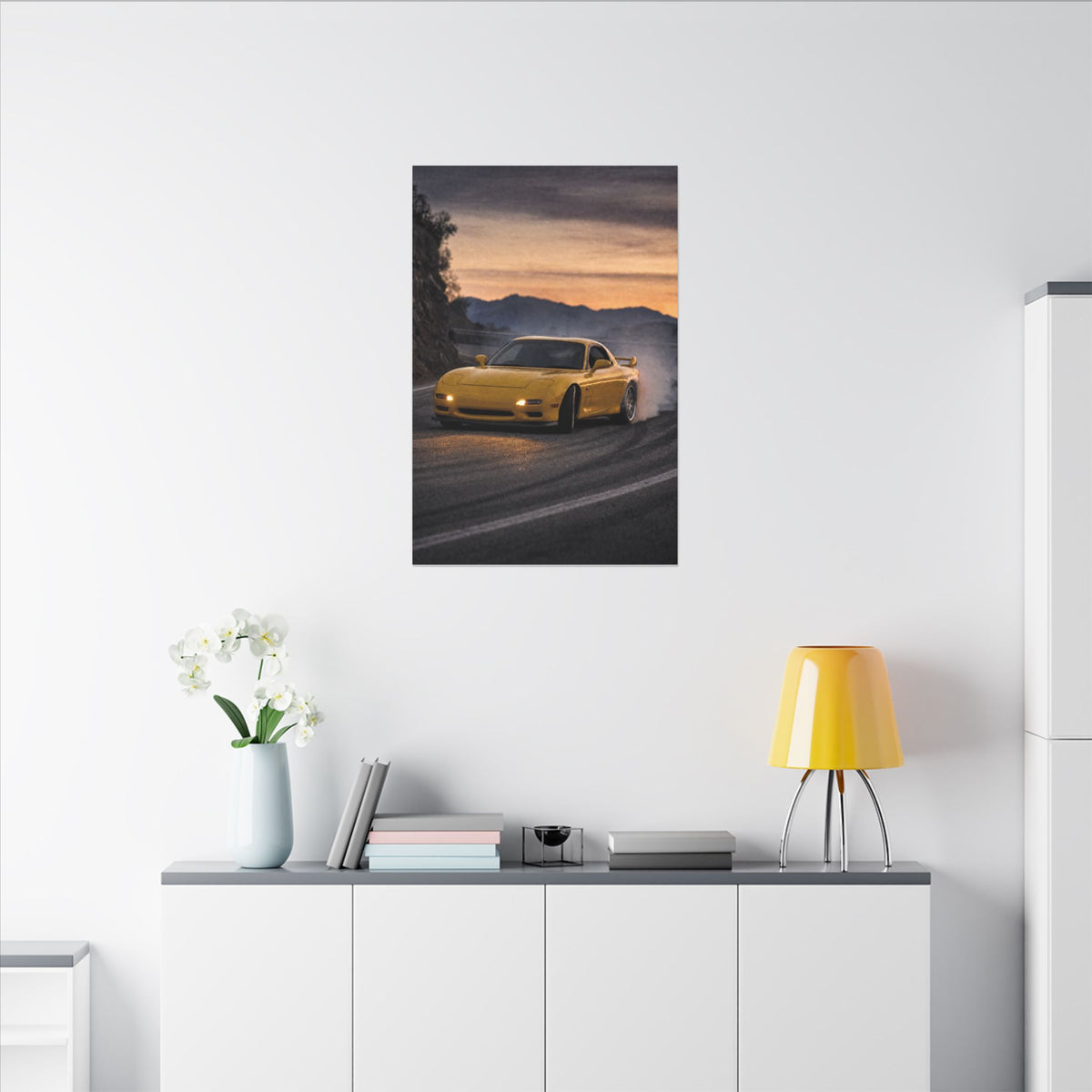 Mazda RX-7 FD Canvas Wall Art — Dusk Drift Photoreal JDM Car Art