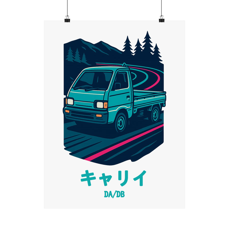 Suzuki Carry Kei Truck Poster — Touge Night Japanese Mini Truck Poster