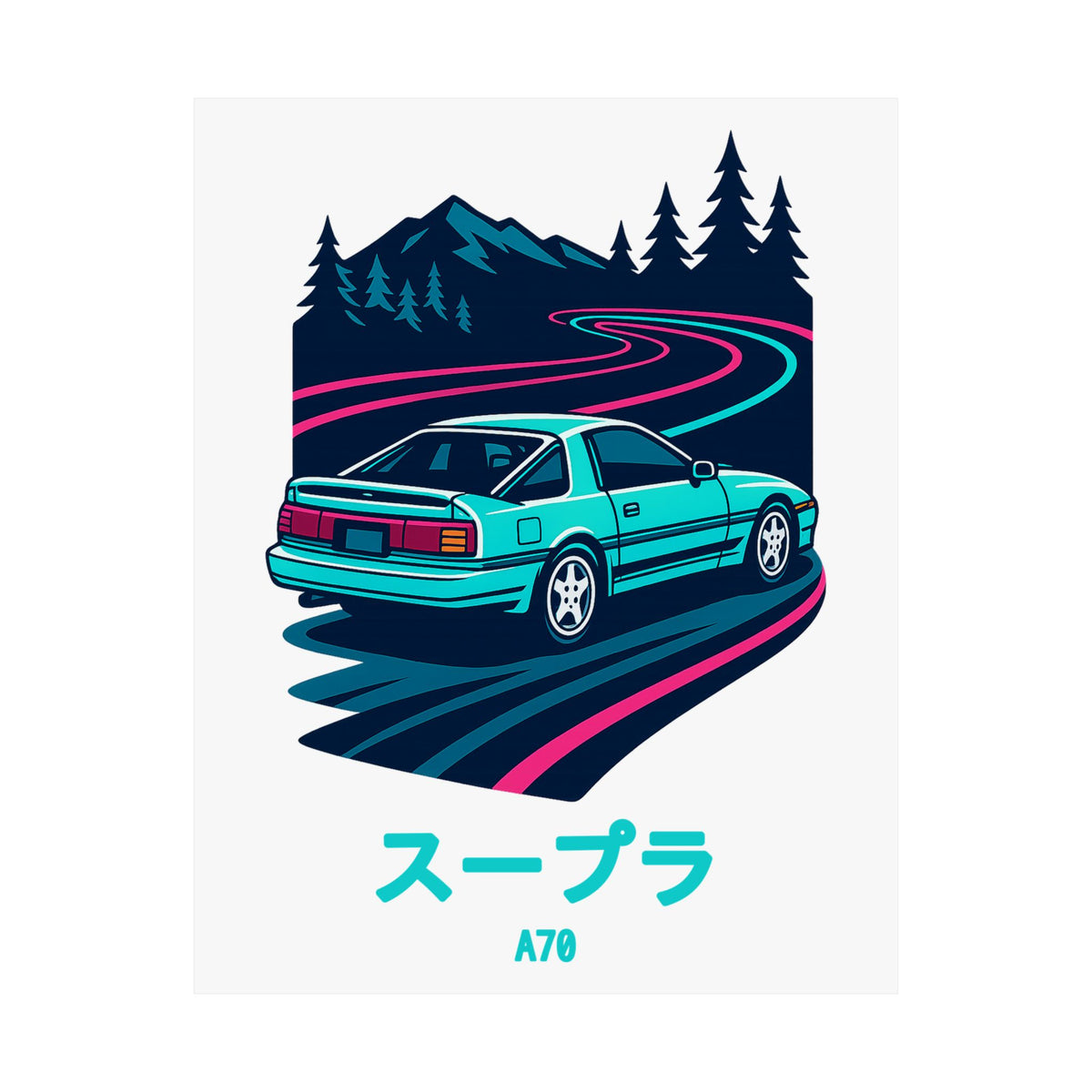 Toyota Supra MK3 Poster — Touge Night JDM Car Wall Art