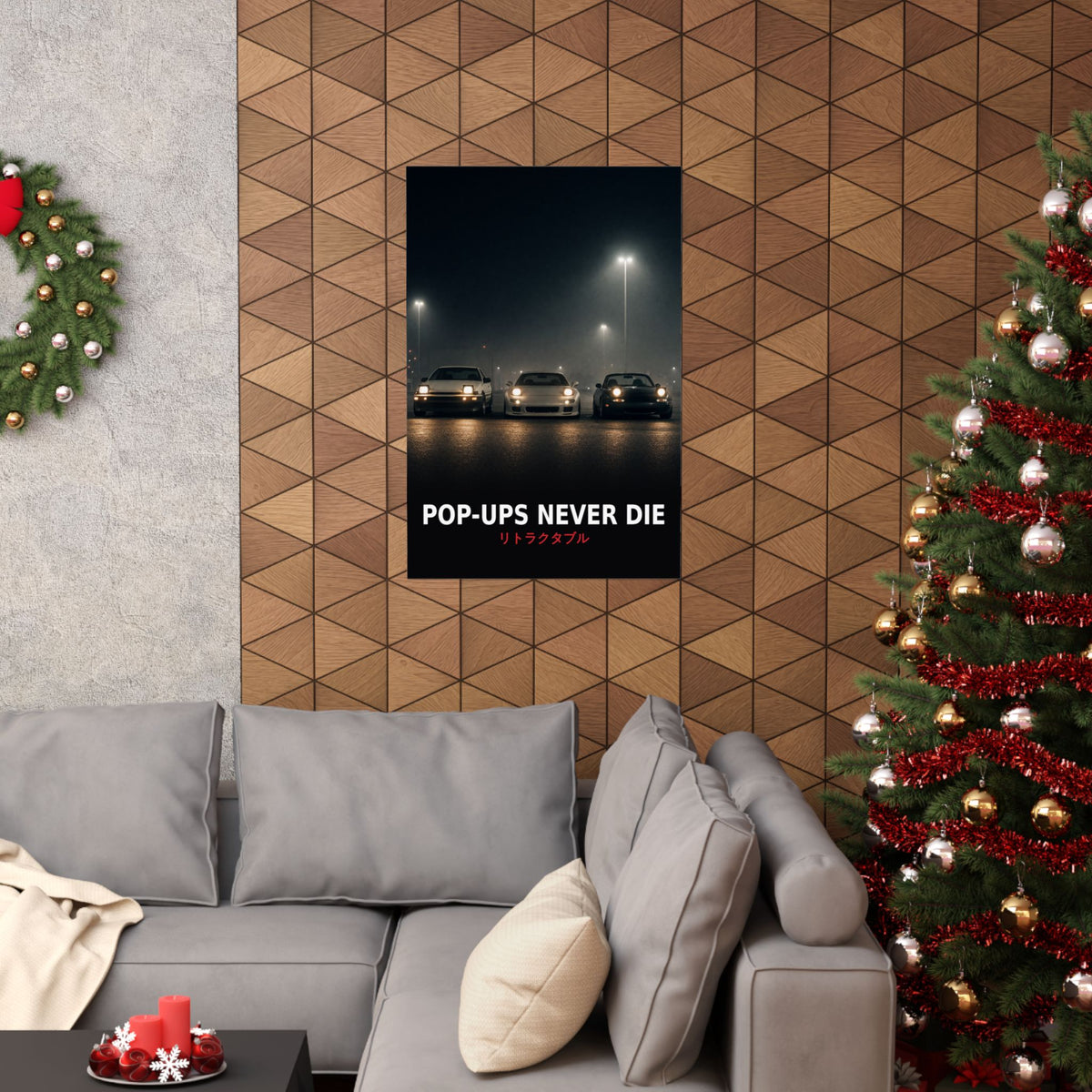 Pop-Ups Never Die Poster — AE86, RX-7 FD and Miata NA Pop-Up Headlights JDM Wall Art