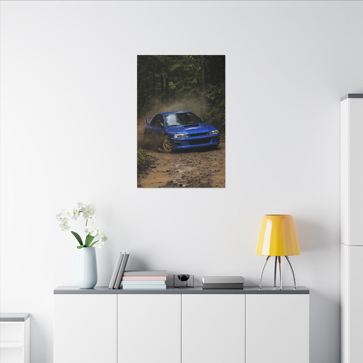 Subaru Impreza 22B Canvas Wall Art — Rally Stage Photoreal JDM Car Art