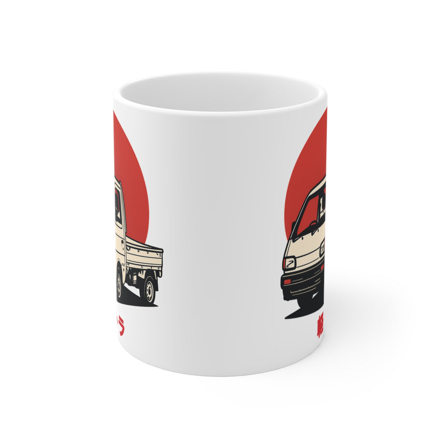 Kei Truck Mug — Red Sun 軽トラ JDM Coffee Mug 11oz