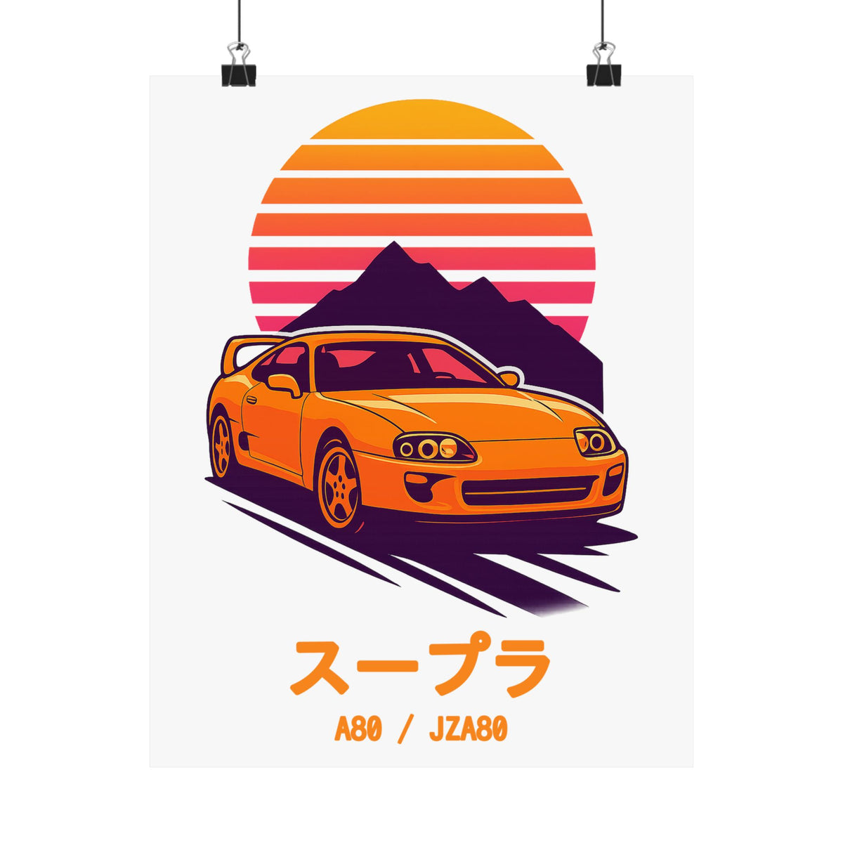 Toyota Supra MK4 Poster — Retro Sunset JDM Car Wall Art