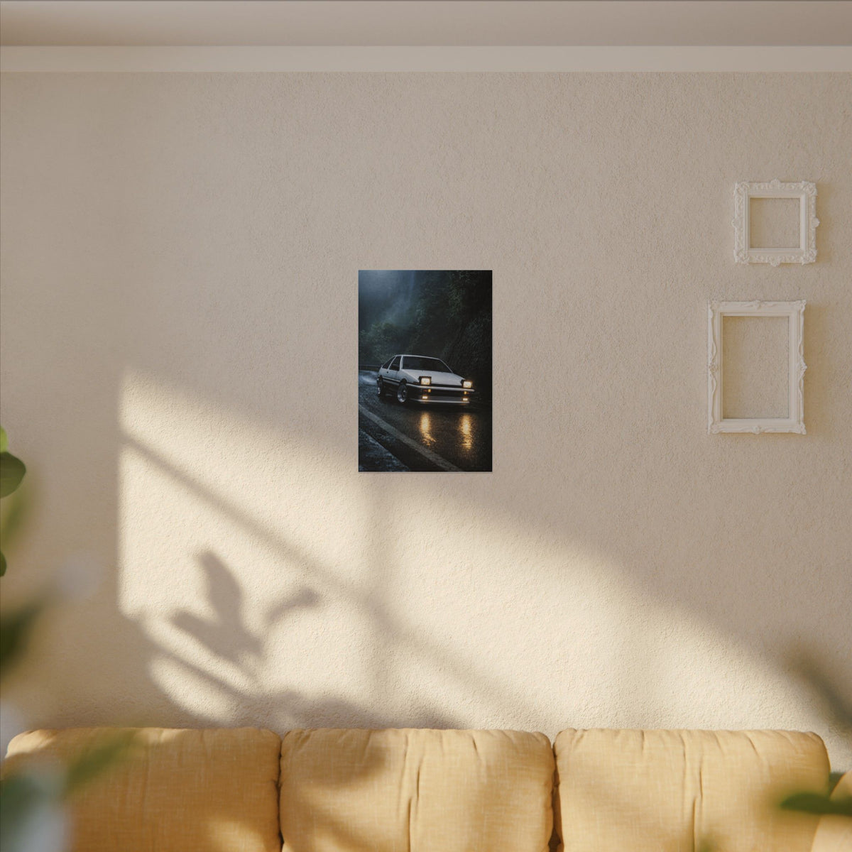 Toyota AE86 Trueno Canvas Wall Art — Midnight Mountain Pass Photoreal JDM Car Art