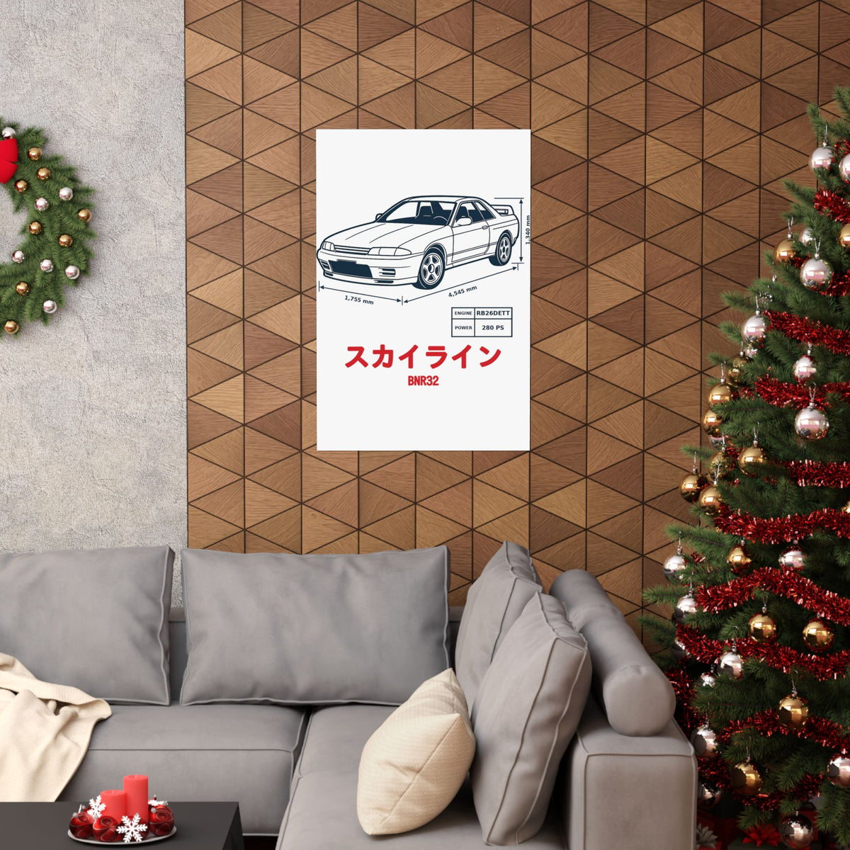 Nissan Skyline GT-R R32 Poster — Blueprint JDM Car Wall Art