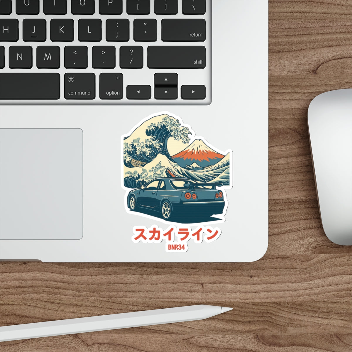 Nissan Skyline GT-R R34 Sticker — Ukiyo-e Wave JDM Vinyl Decal