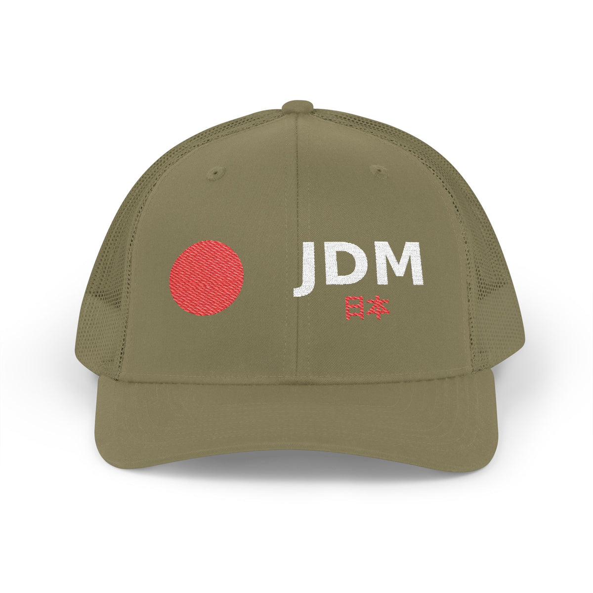 JDM Red Sun Hat — Embroidered JDM 日本 Snapback Trucker Cap