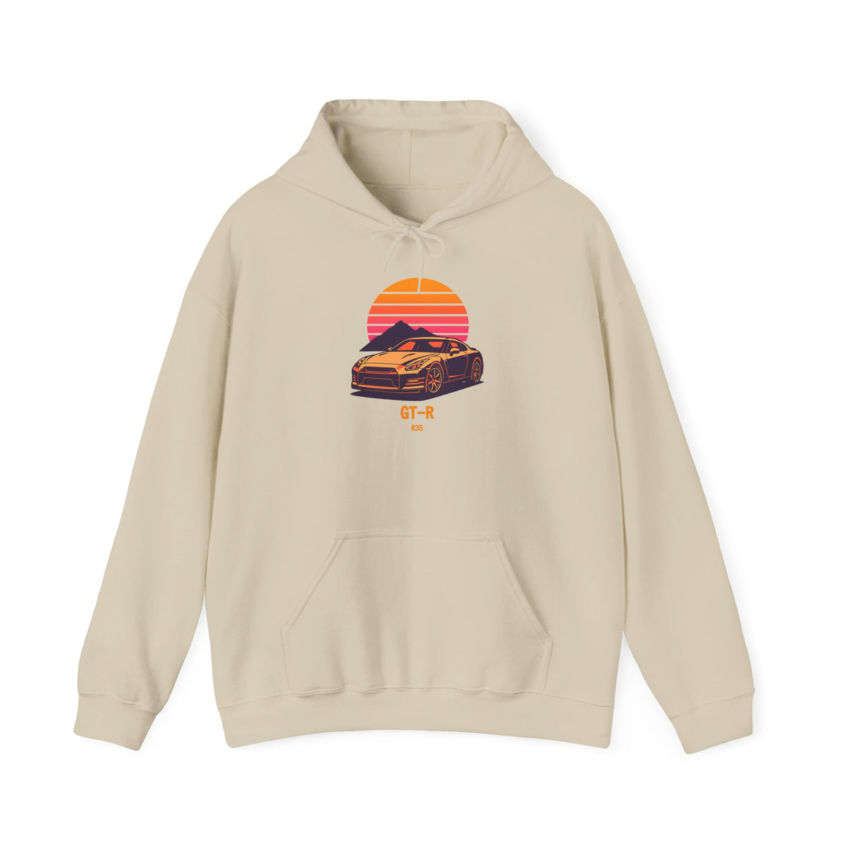 Nissan GT-R R35 Hoodie — Retro Sunset JDM Car Hoodie
