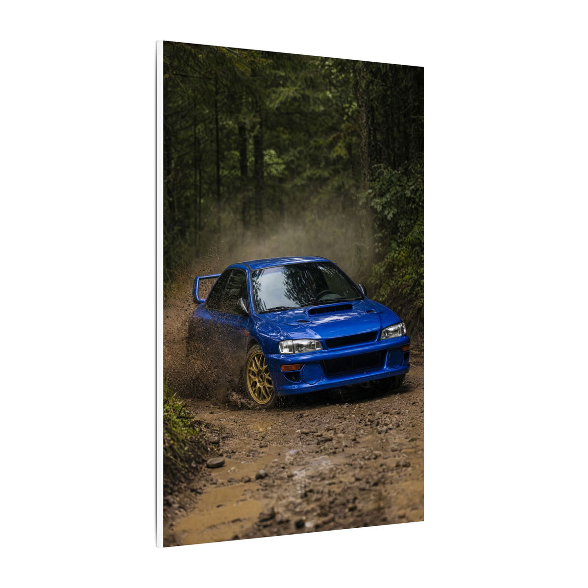 Subaru Impreza 22B Canvas Wall Art — Rally Stage Photoreal JDM Car Art