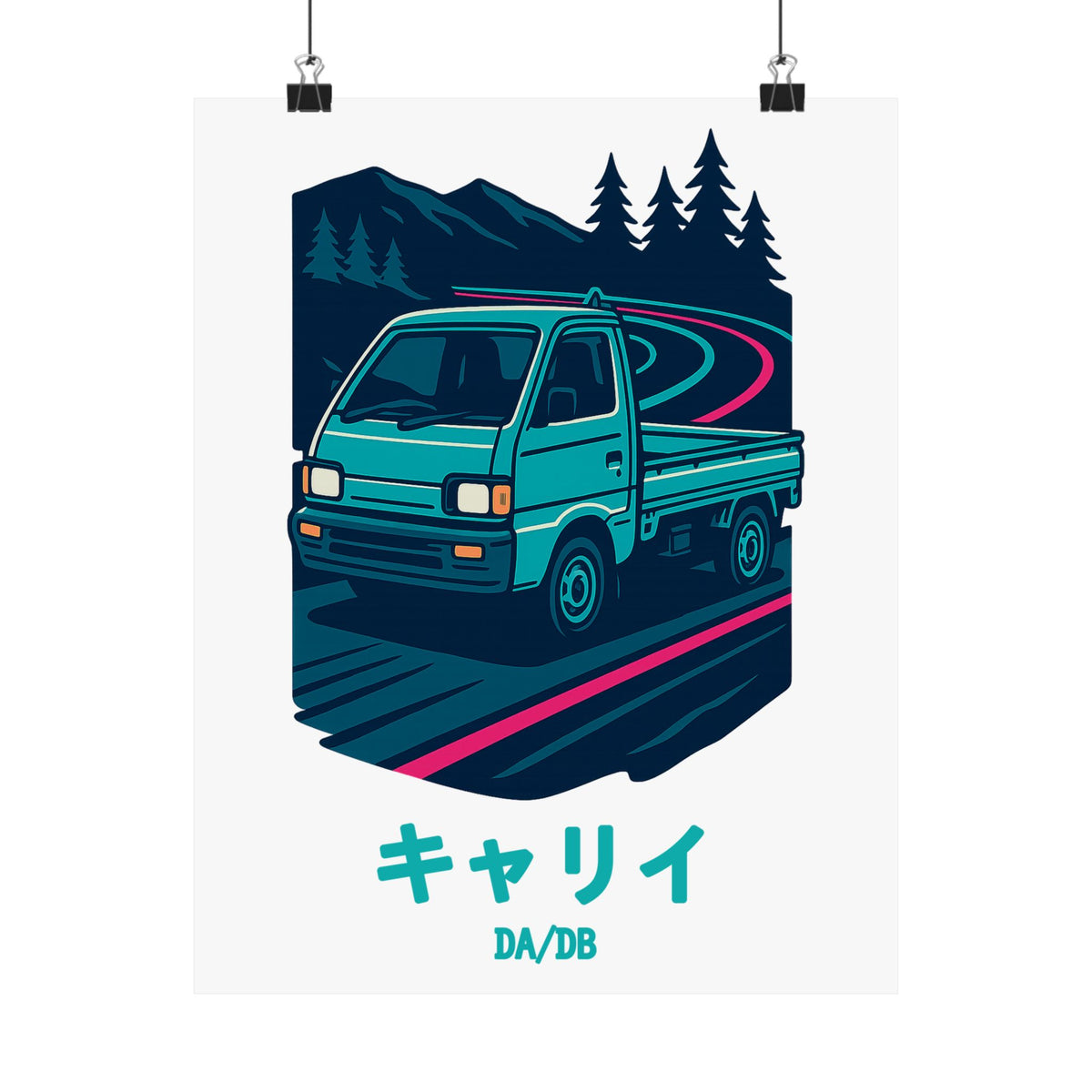 Suzuki Carry Kei Truck Poster — Touge Night Japanese Mini Truck Poster