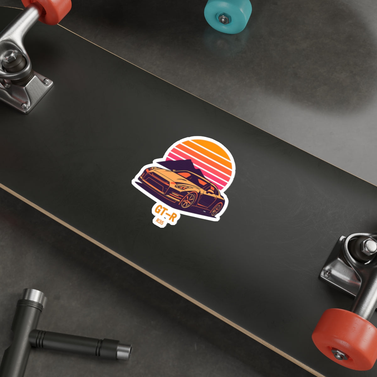 Nissan GT-R R35 Sticker — Retro Sunset JDM Vinyl Decal