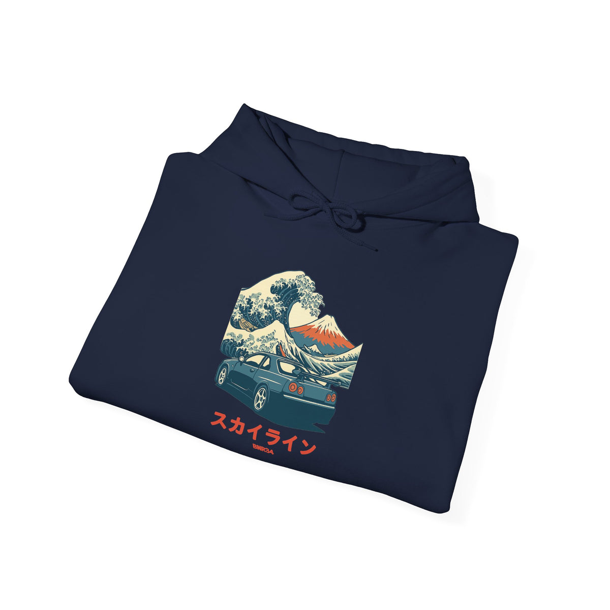 Nissan Skyline GT-R R34 Hoodie — Ukiyo-e Wave JDM Car Hoodie