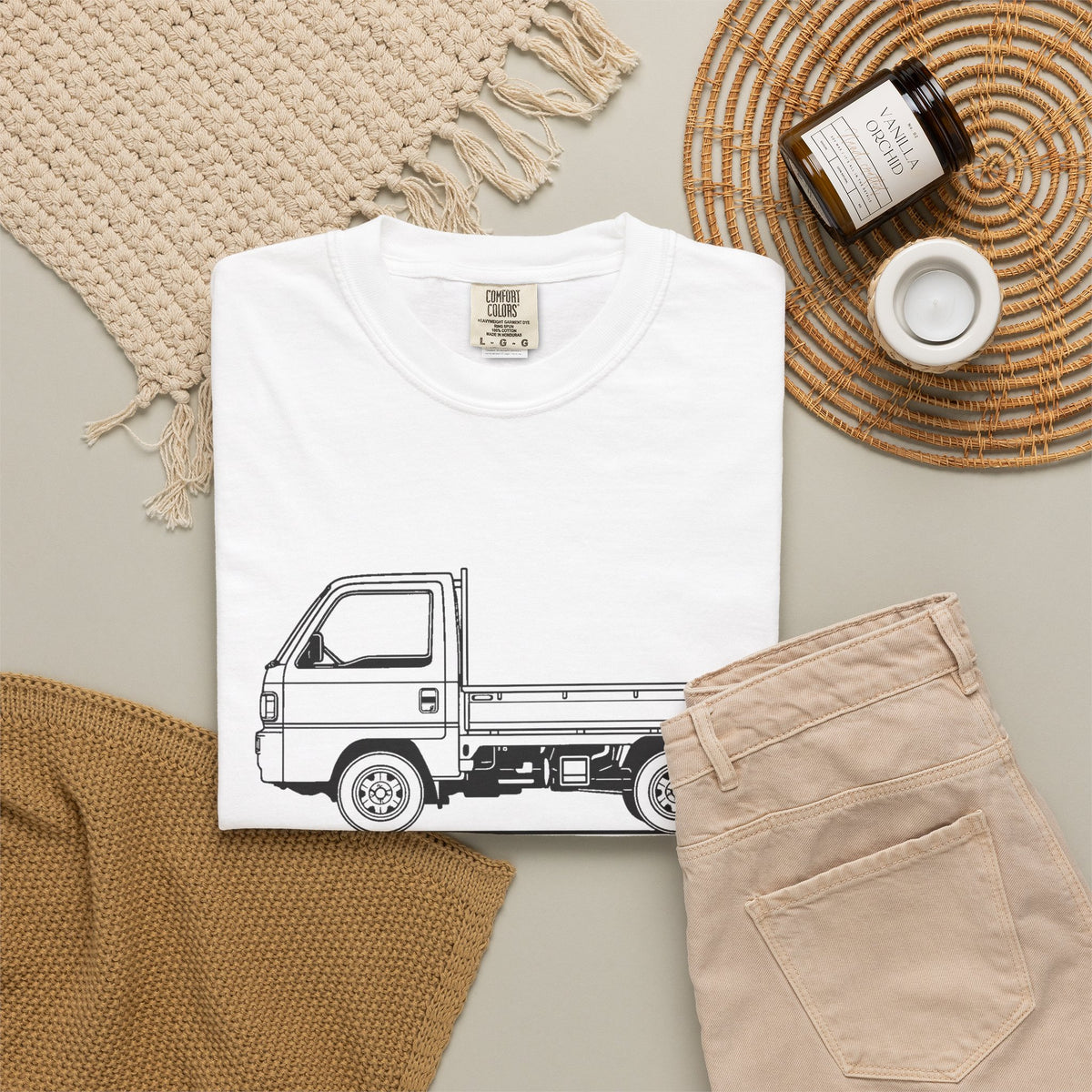 Honda Acty Kei Truck T-Shirt — Line Art Outline Mini Truck Shirt