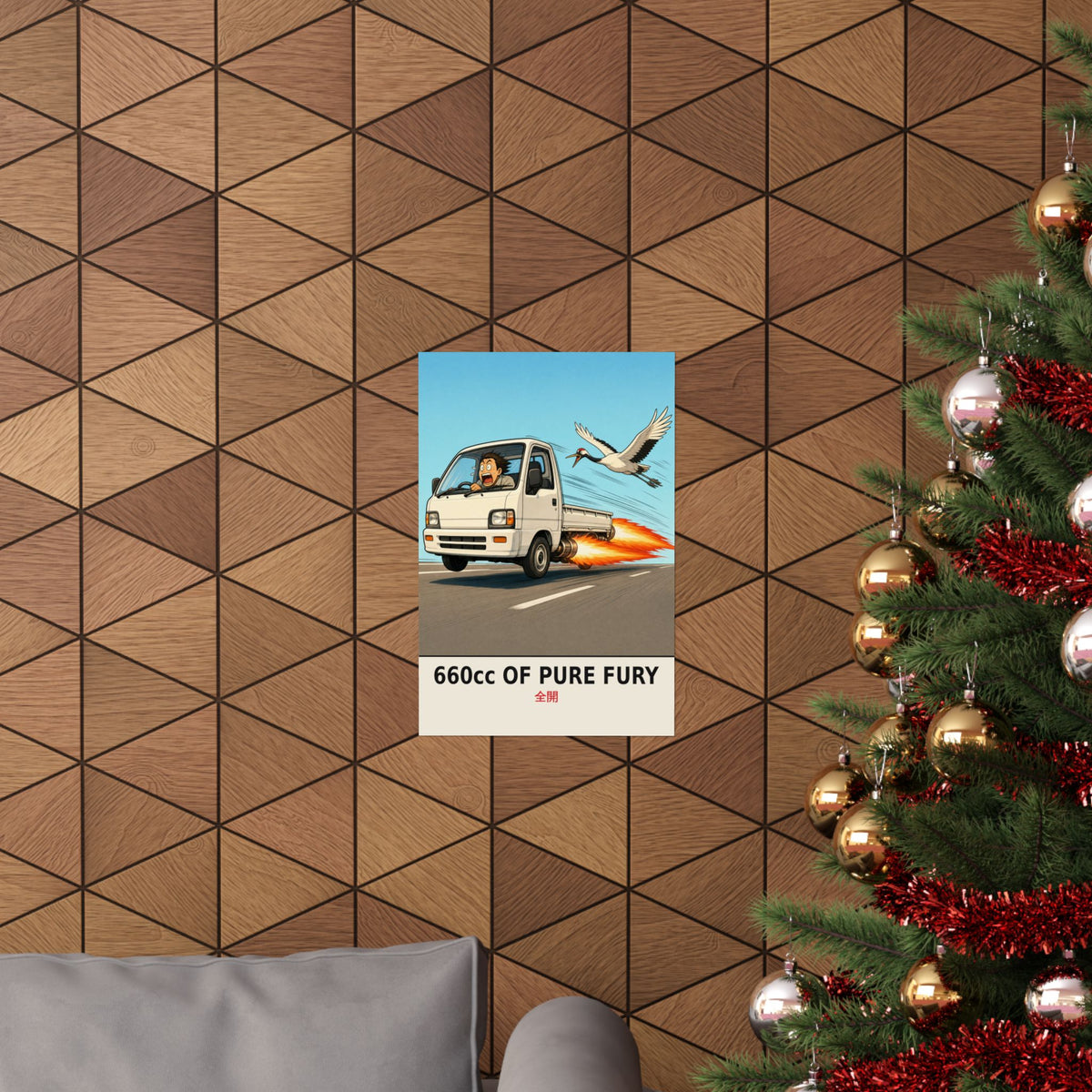 Funny Kei Truck Poster — 660cc of Pure Fury Rocket Mini Truck Wall Art