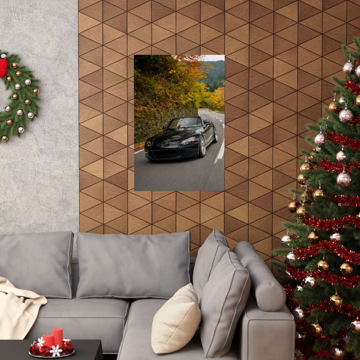 Honda S2000 AP1 Poster — Autumn Mountain Pass Photoreal JDM Wall Art