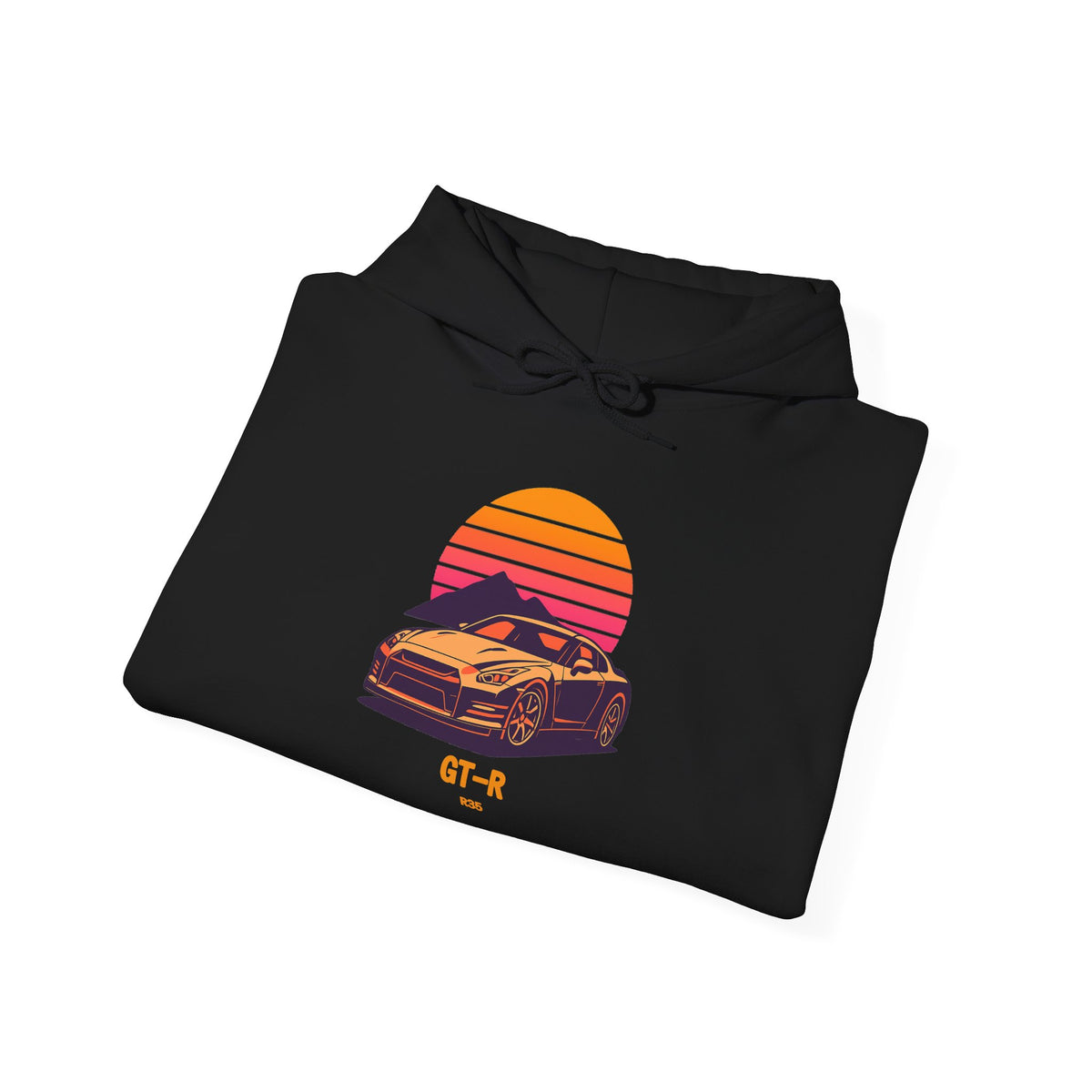 Nissan GT-R R35 Hoodie — Retro Sunset JDM Car Hoodie