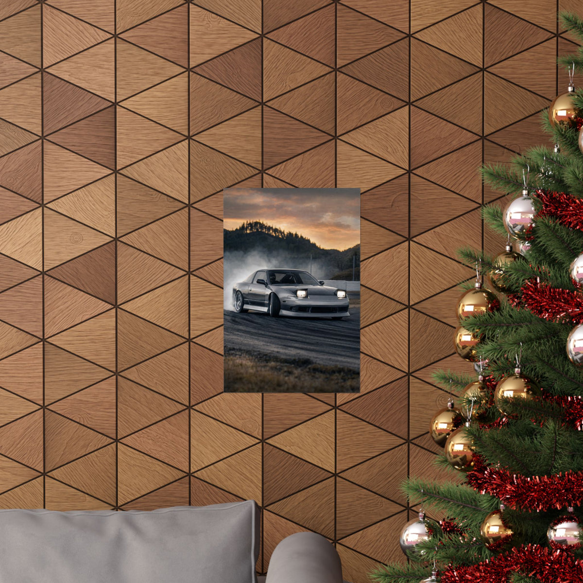 Nissan Silvia S13 Poster — Drift Smoke Photoreal JDM Wall Art