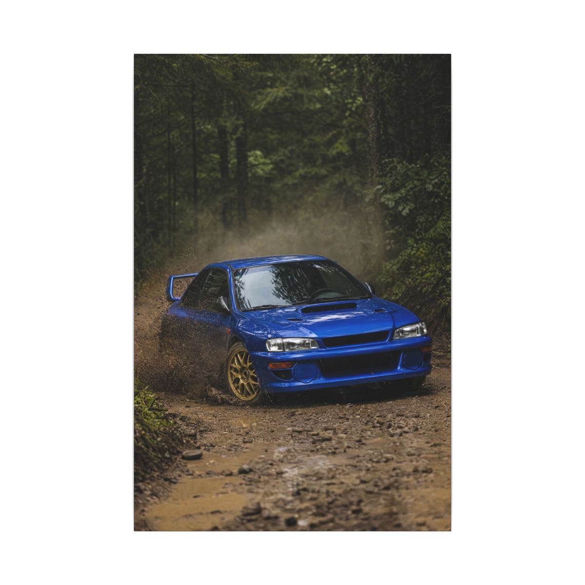Subaru Impreza 22B Canvas Wall Art — Rally Stage Photoreal JDM Car Art