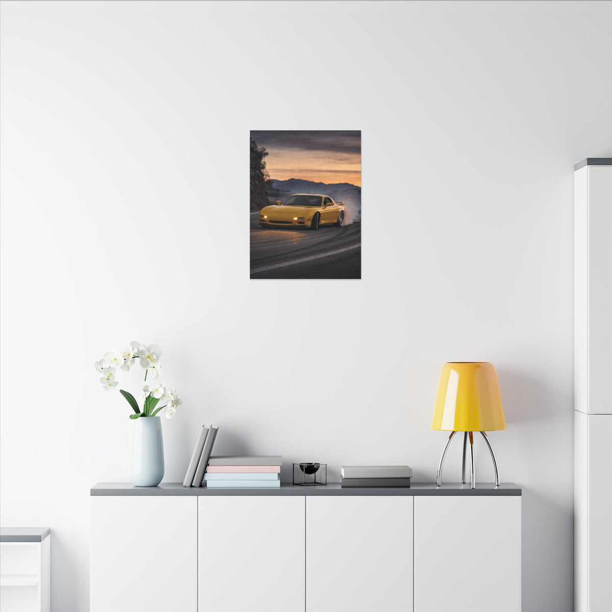 Mazda RX-7 FD Canvas Wall Art — Dusk Drift Photoreal JDM Car Art