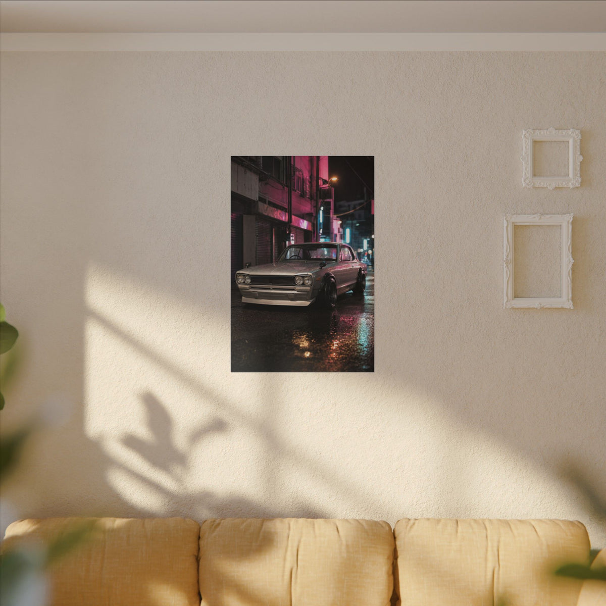 Nissan Skyline Hakosuka KPGC10 Canvas Wall Art — Neon Tokyo Photoreal JDM Car Art