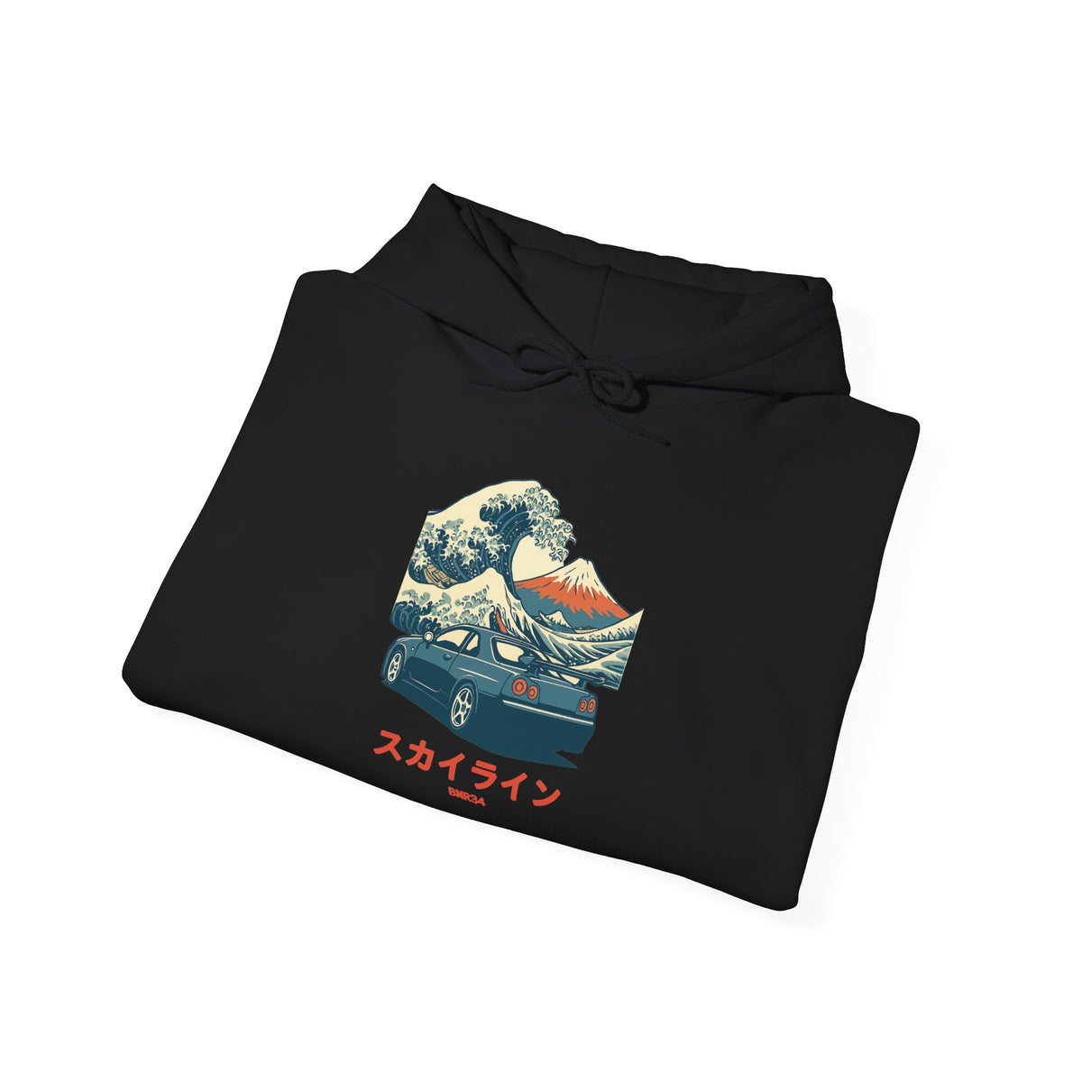 Nissan Skyline GT-R R34 Hoodie — Ukiyo-e Wave JDM Car Hoodie