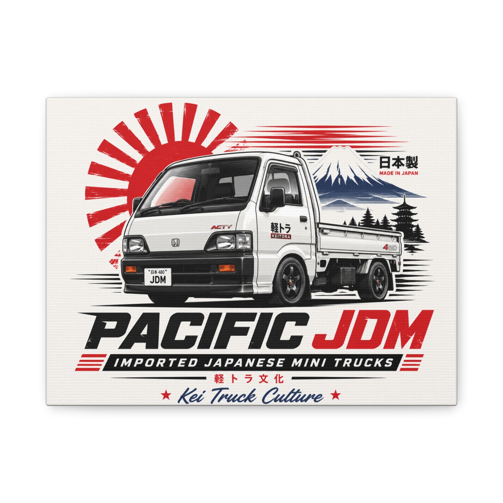 Pacific JDM Kei Truck Canvas Print — Japanese Mini Truck Wall Art