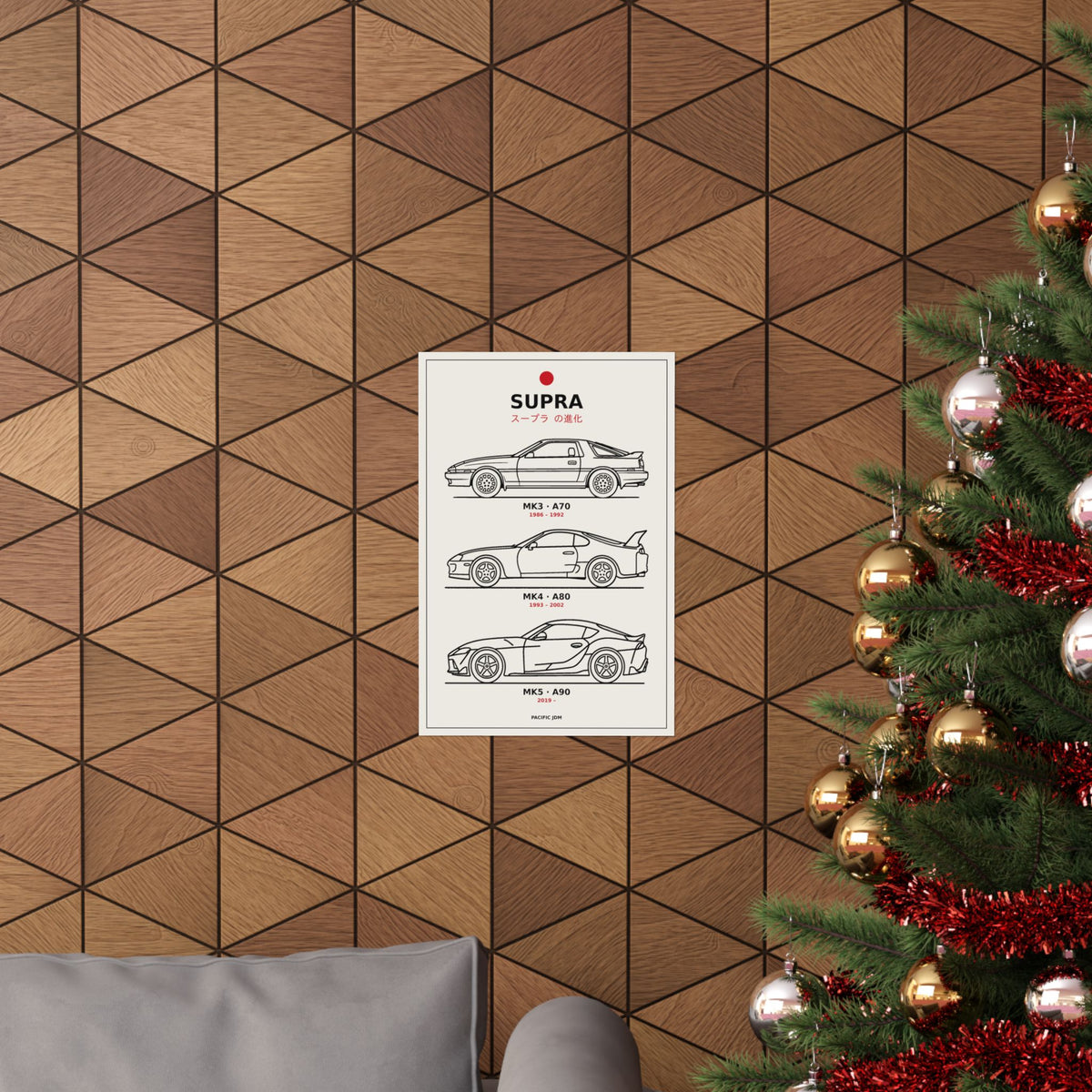Evolution of the Toyota Supra Poster — MK3 MK4 MK5 Line Art JDM Wall Art