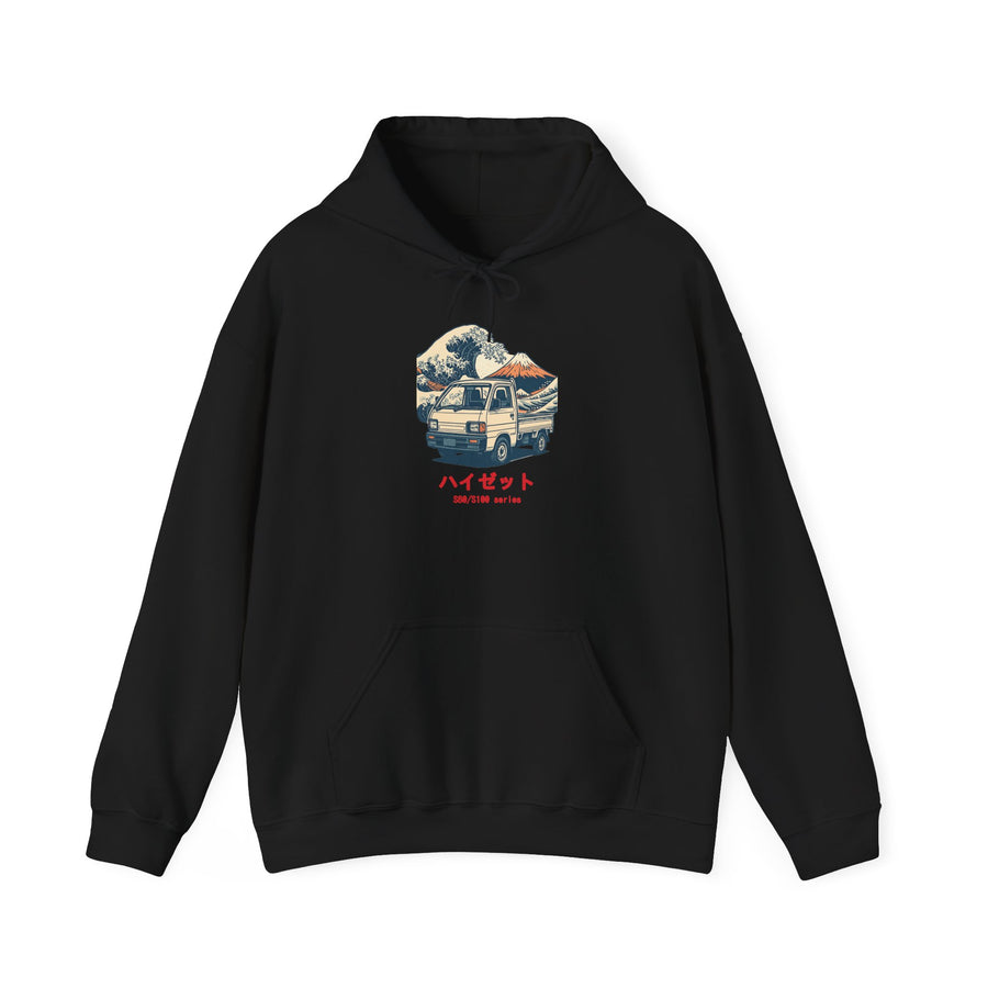 Daihatsu Hijet Kei Truck Hoodie — Ukiyo-e Wave Japanese Mini Truck Hoodie