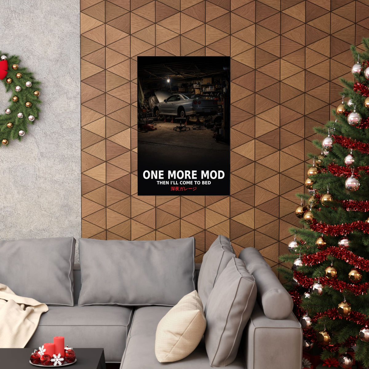 One More Mod Poster — Midnight Garage Skyline Project Car JDM Wall Art