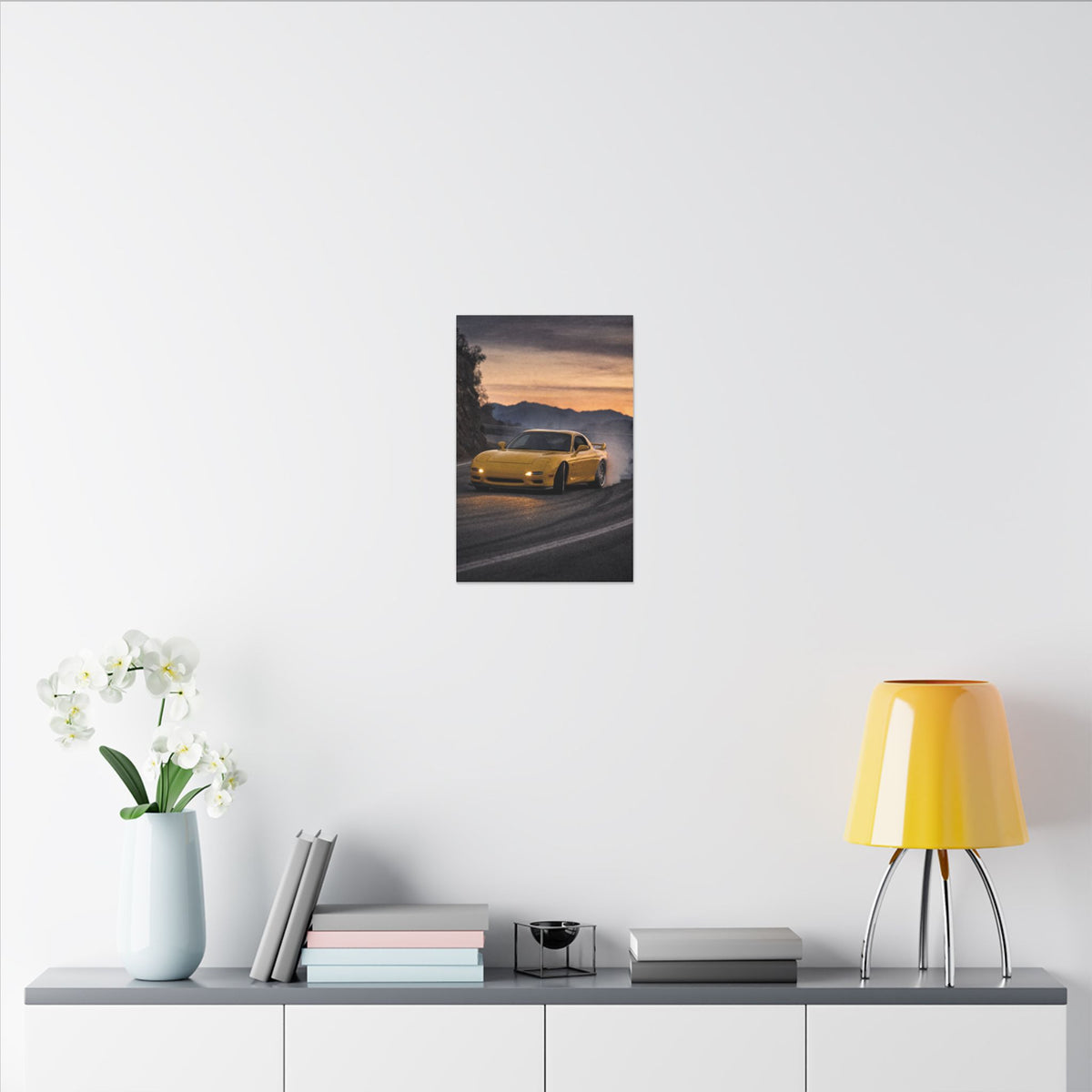Mazda RX-7 FD Canvas Wall Art — Dusk Drift Photoreal JDM Car Art