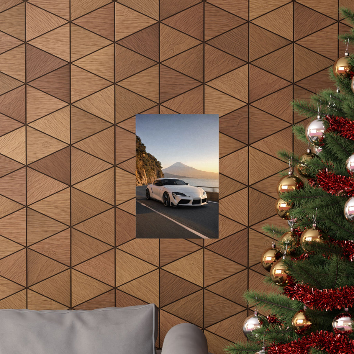 Toyota GR Supra A90 Poster — Mt. Fuji Coast Photoreal JDM Wall Art