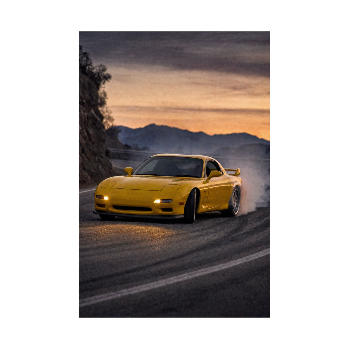 Mazda RX-7 FD Poster — Dusk Drift Photoreal JDM Wall Art