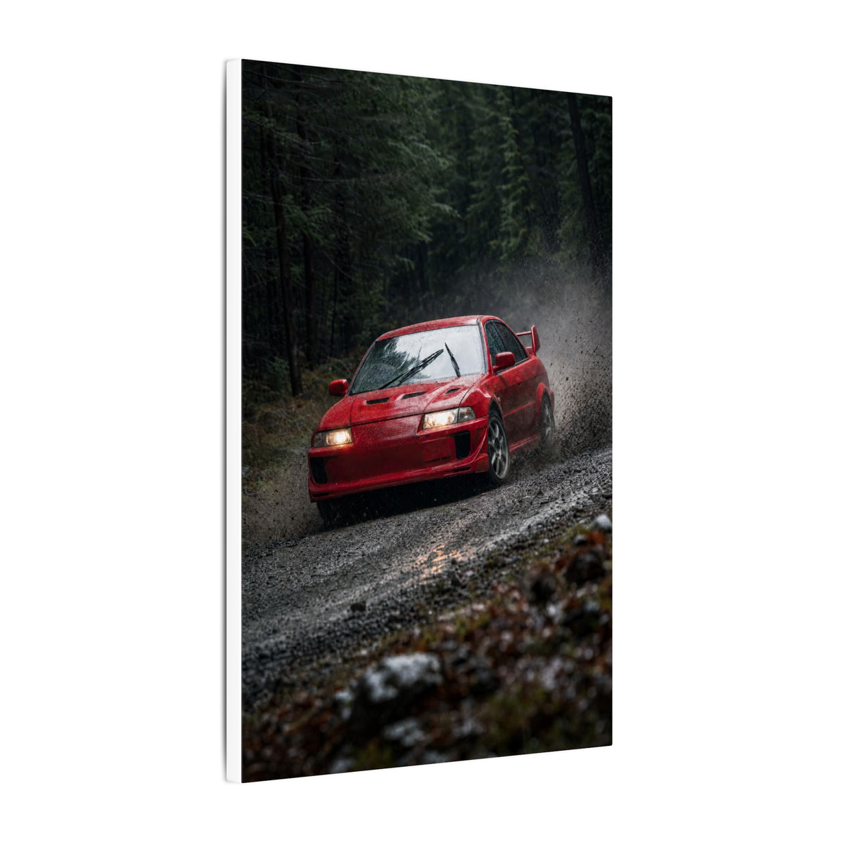 Mitsubishi Lancer Evolution VI Canvas Wall Art — Rally Stage Photoreal JDM Car Art