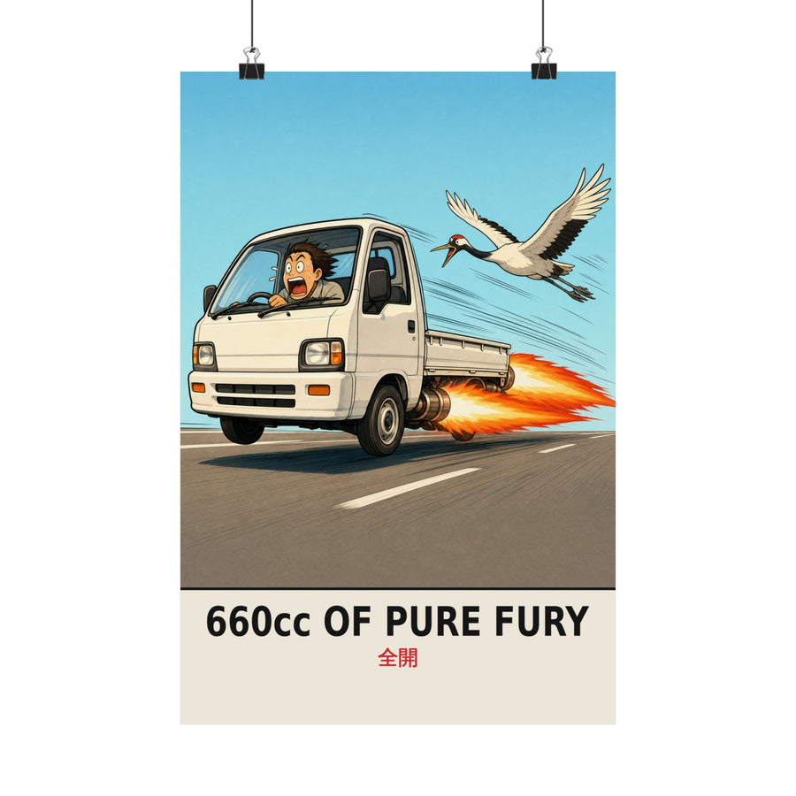 Funny Kei Truck Poster — 660cc of Pure Fury Rocket Mini Truck Wall Art