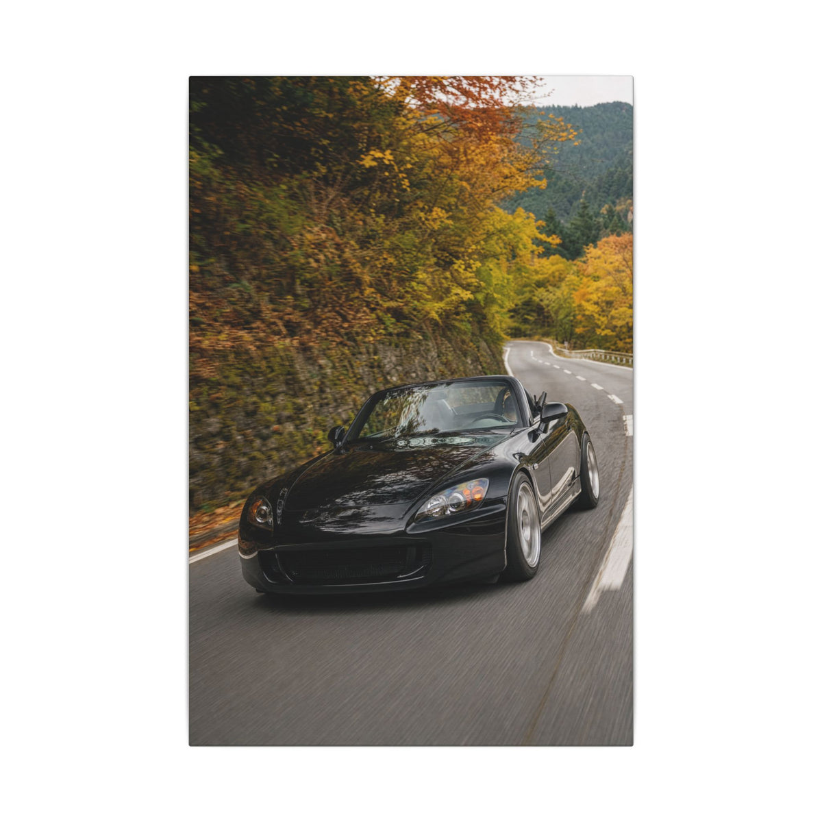 Honda S2000 AP1 Canvas Wall Art — Autumn Mountain Pass Photoreal JDM Car Art