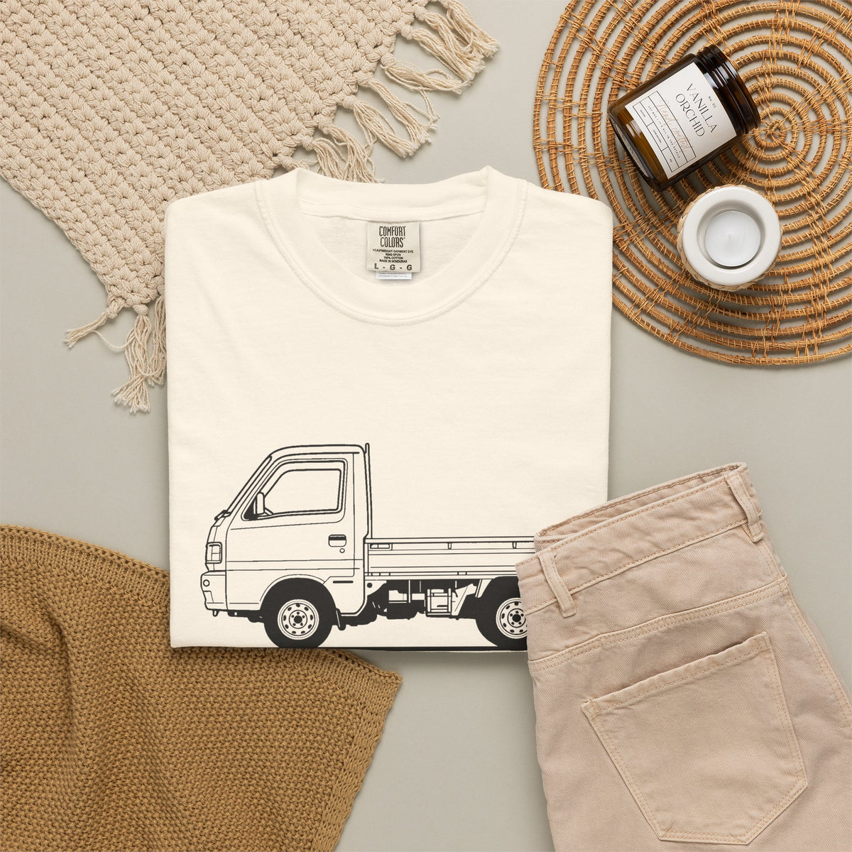 Suzuki Carry Kei Truck T-Shirt — Line Art Outline Mini Truck Shirt