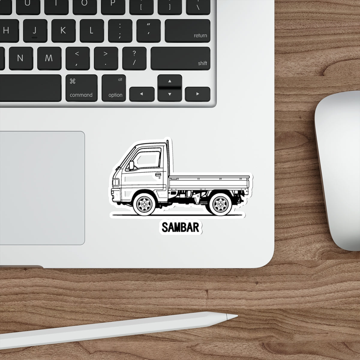 Subaru Sambar Kei Truck Sticker — Line Art Mini Truck Decal
