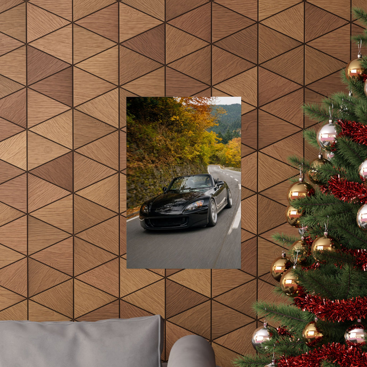 Honda S2000 AP1 Poster — Autumn Mountain Pass Photoreal JDM Wall Art