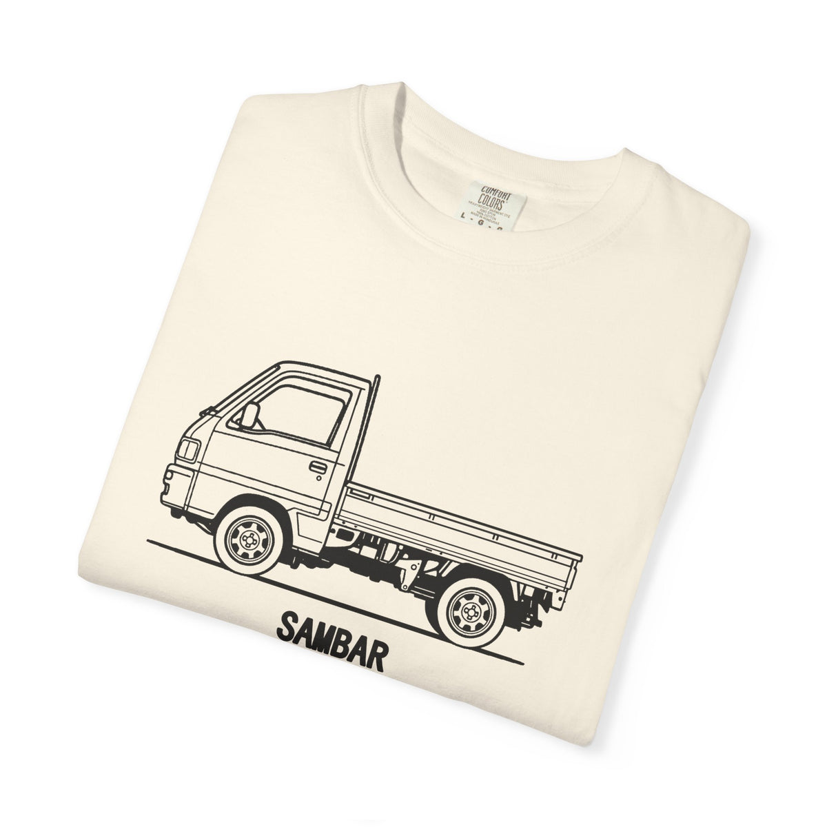 Subaru Sambar Kei Truck T-Shirt — Line Art Outline Mini Truck Shirt