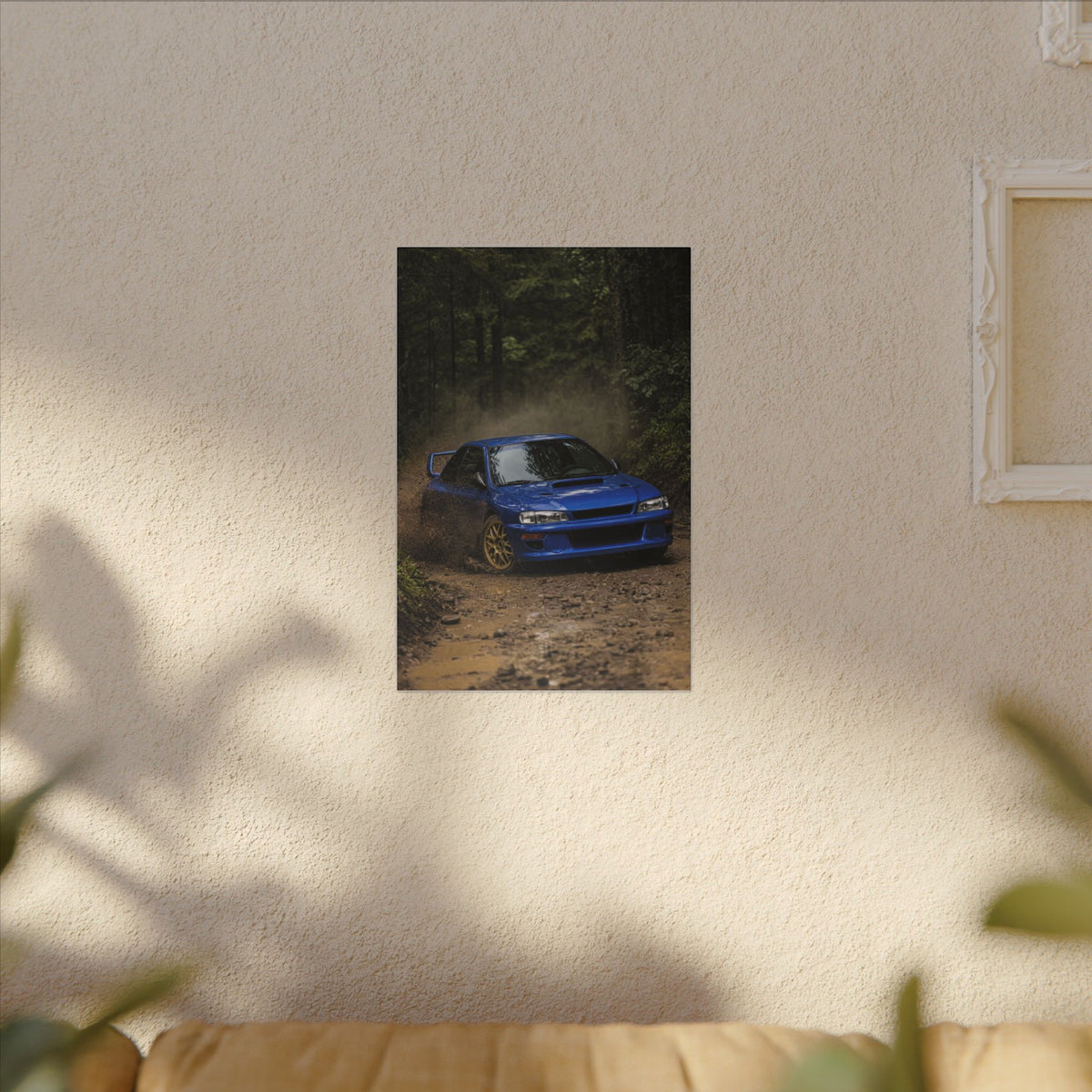 Subaru Impreza 22B Canvas Wall Art — Rally Stage Photoreal JDM Car Art
