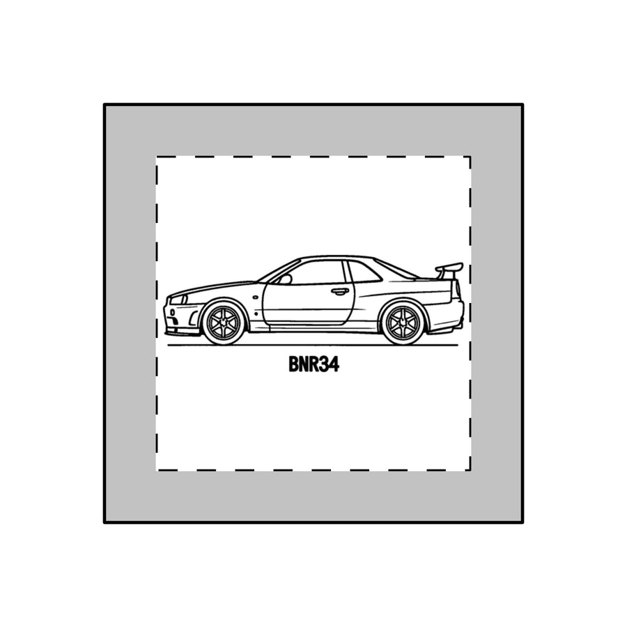 Nissan Skyline GT-R R34 Keychain — Line Art Outline JDM Acrylic Keychain