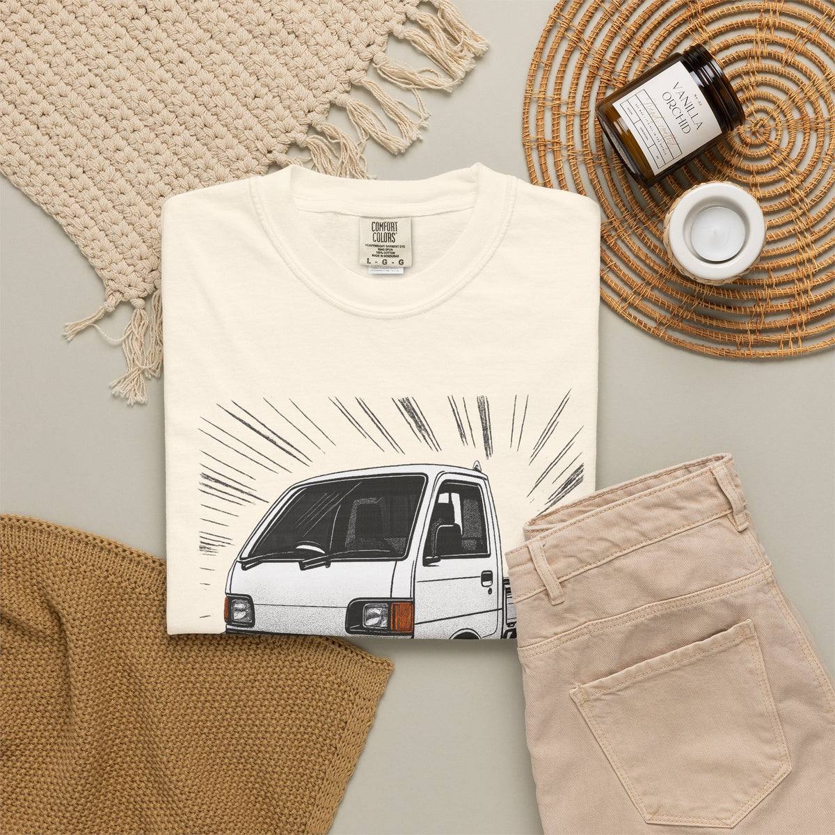 Mitsubishi Minicab Kei Truck T-Shirt — Manga Panel Japanese Mini Truck T-Shirt