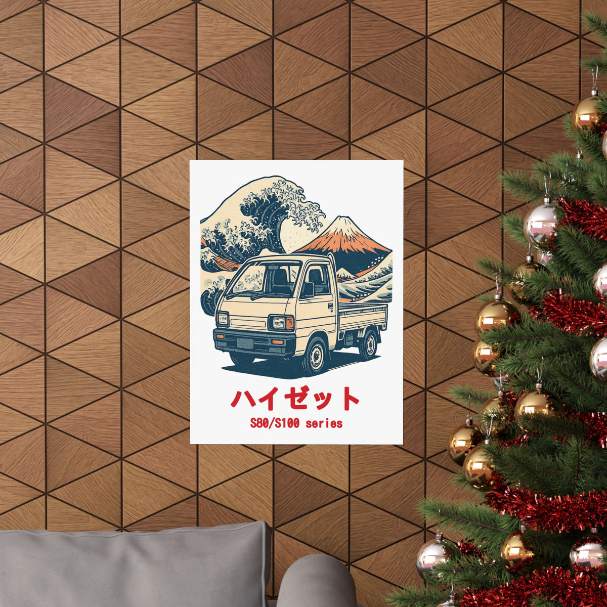 Daihatsu Hijet Kei Truck Poster — Ukiyo-e Wave Japanese Mini Truck Poster