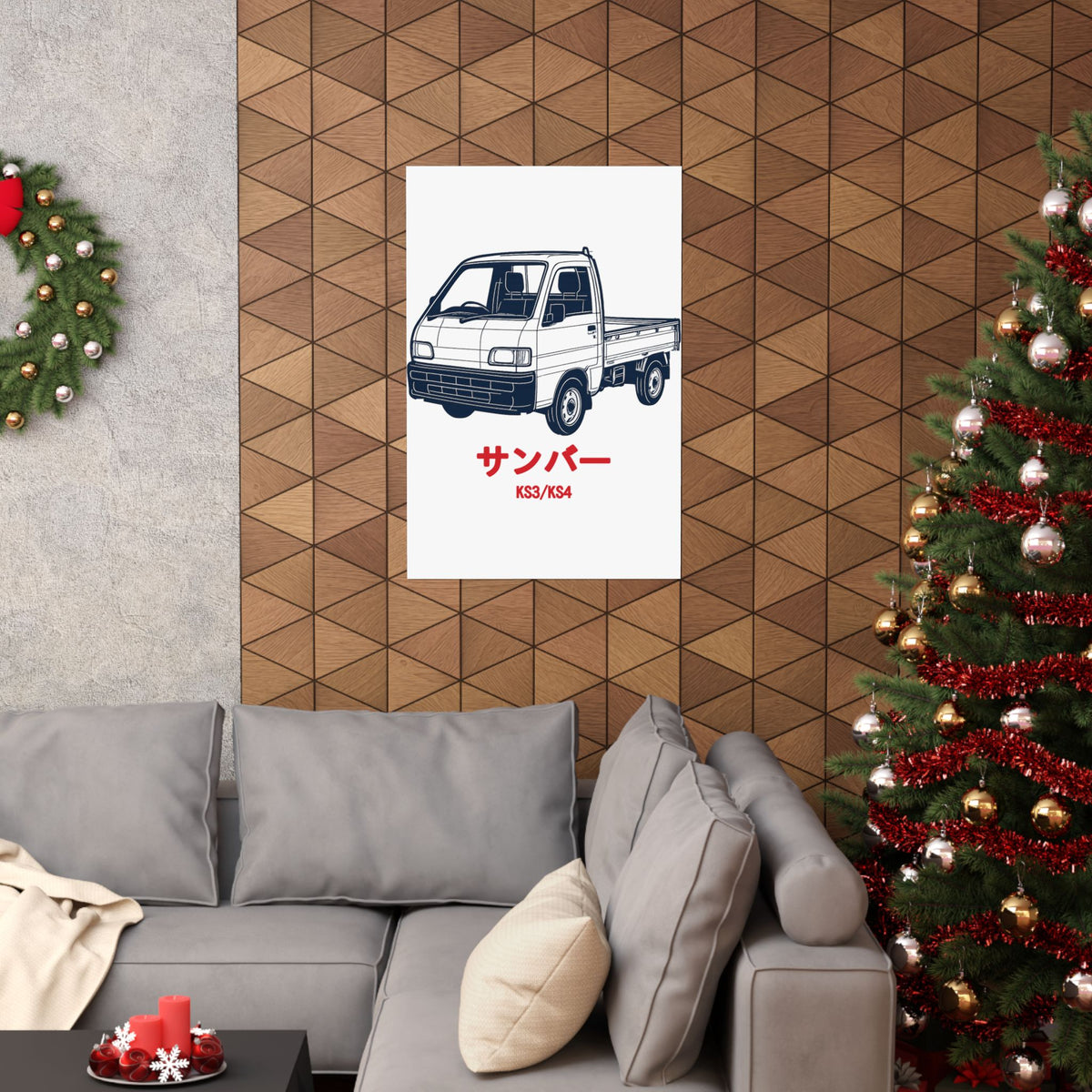 Subaru Sambar Kei Truck Poster — Blueprint Japanese Mini Truck Poster