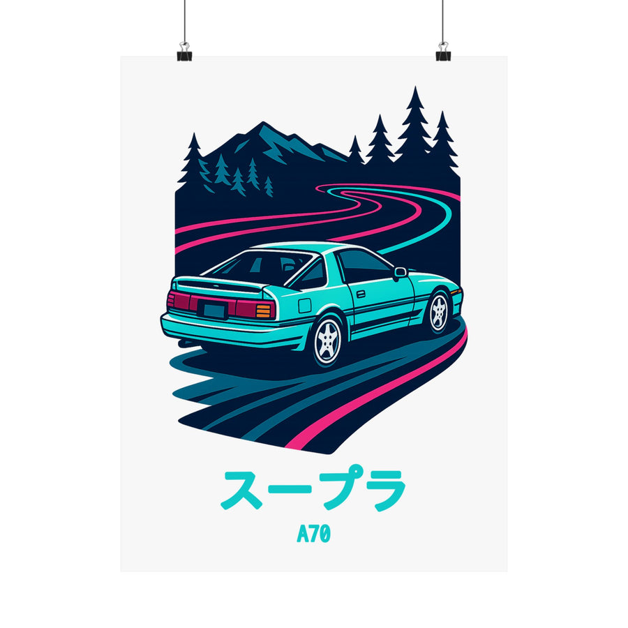 Toyota Supra MK3 Poster — Touge Night JDM Car Wall Art