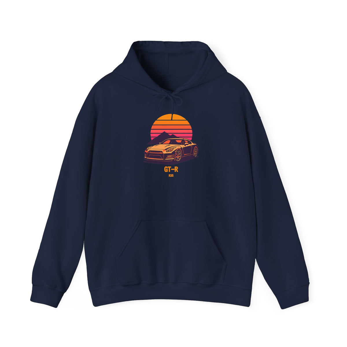 Nissan GT-R R35 Hoodie — Retro Sunset JDM Car Hoodie
