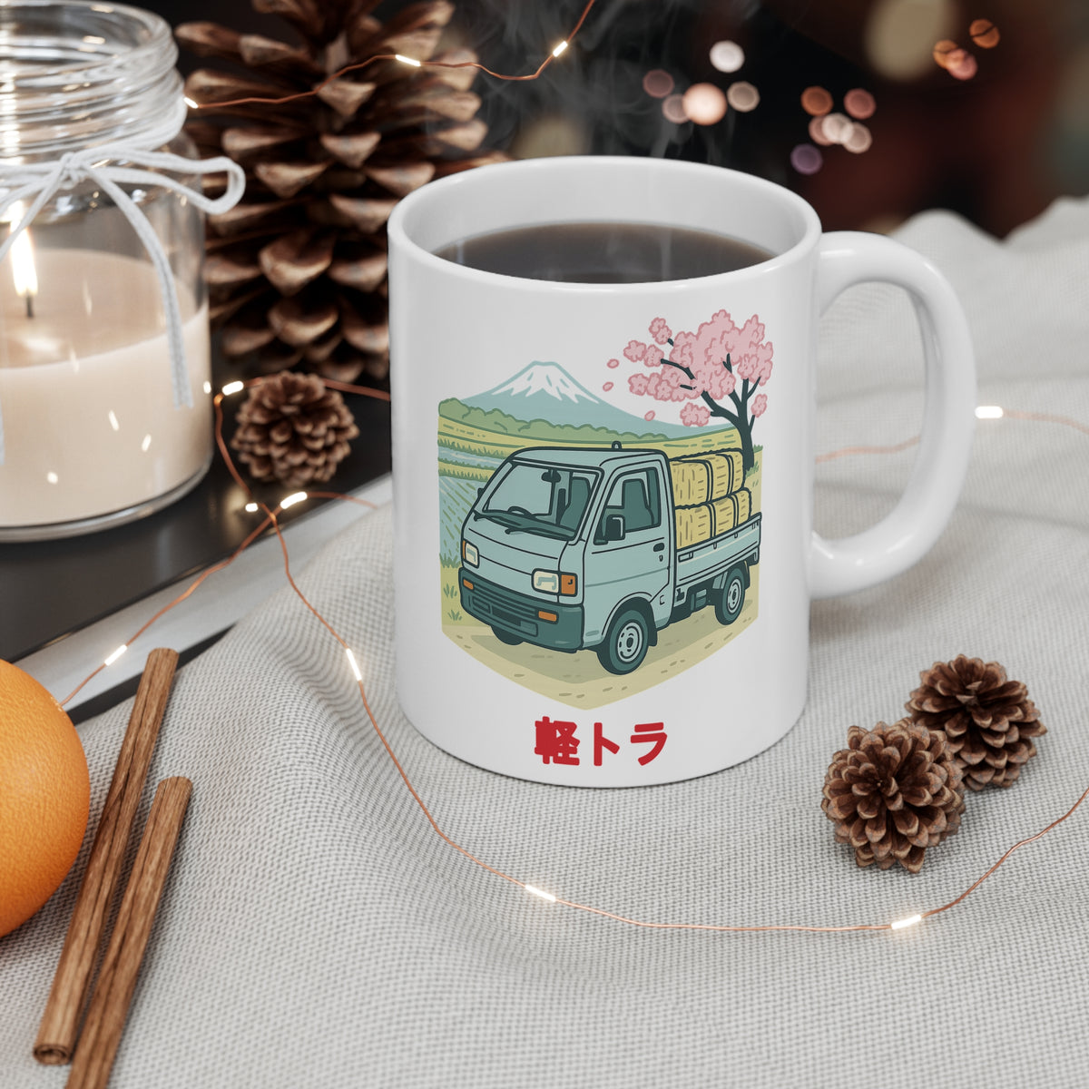 Kei Truck Mt. Fuji Mug — Rice Field JDM Coffee Mug 11oz